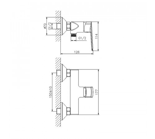 Смеситель для душа Koller Pool Style SL0450 Хром