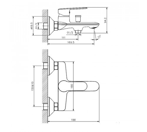 Смеситель для ванны Koller Pool Line LN0100 Хром