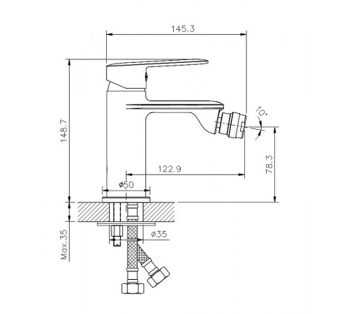 Смеситель для биде Koller Pool Line LN0300 Хром