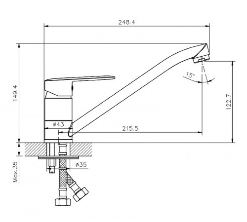 Смеситель для кухни Koller Pool Line LN0950 Хром