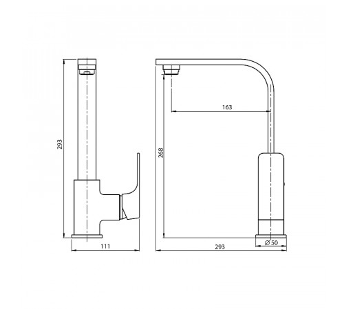 Смеситель для кухни Koller Pool Neon Cube NC0500 Хром