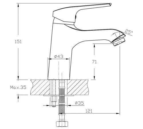 Смеситель для раковины Koller Pool Twist TW0200 Хром