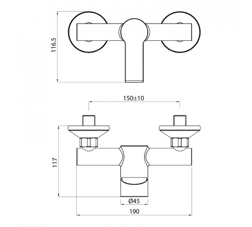 Смеситель для душа Koller Pool Kvadro Arc KA0450 Хром