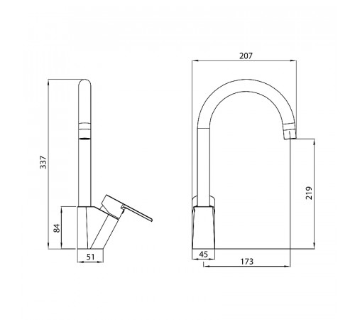 Смеситель для кухни Koller Pool Kvadro Arc KA0500 Хром