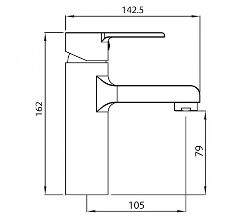 Смеситель для раковины Koller Pool Kvadro Arc KA0200 Хром