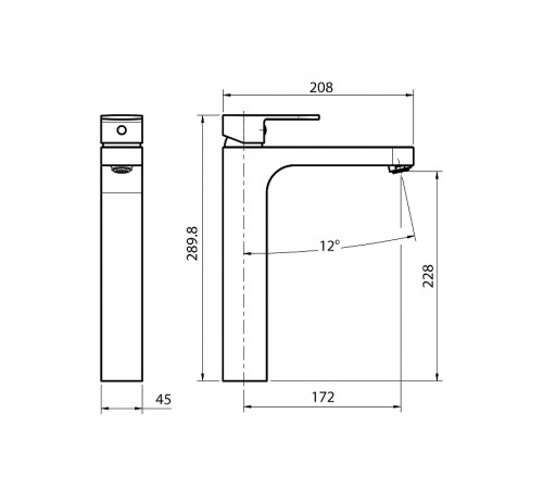 Смеситель для раковины Koller Pool Round Arc RA0200XL Хром