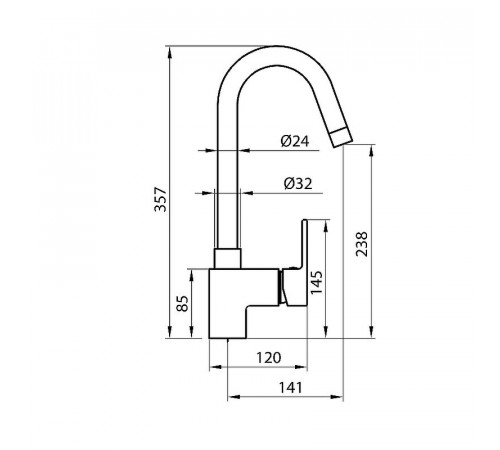 Смеситель для кухни Koller Pool Round Arc RA0500 Хром