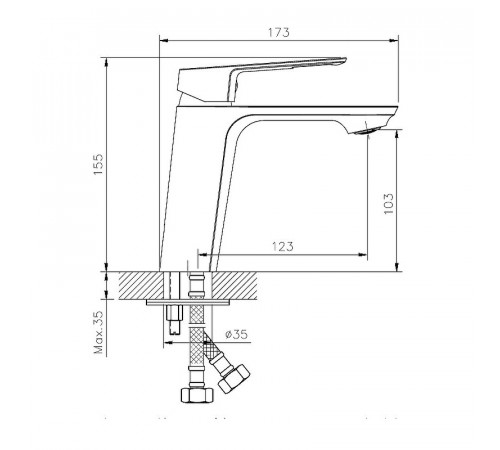 Смеситель для раковины Koller Pool Grace GR0200 Хром