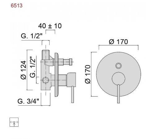 Смеситель для душа Giulini Futuro F6513 Хром