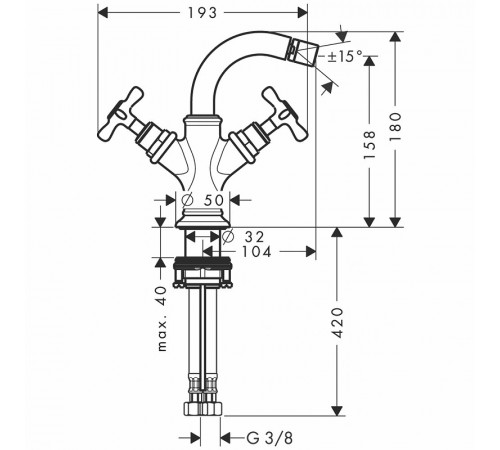 Смеситель для биде Axor Montreux 16520000 Хром