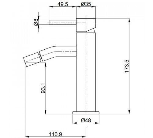 Смеситель для биде AQUAme Siena AQM6216GM Оружейный металл