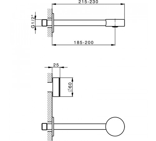 Смеситель для раковины Cisal Slim SM01351040 Черный матовый