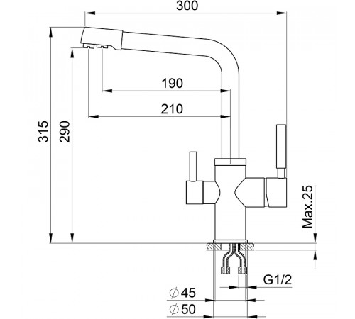 Смеситель для кухни Point PN3103W Белый Хром