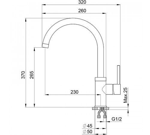 Смеситель для кухни Point PN3101BG Бежевый Хром