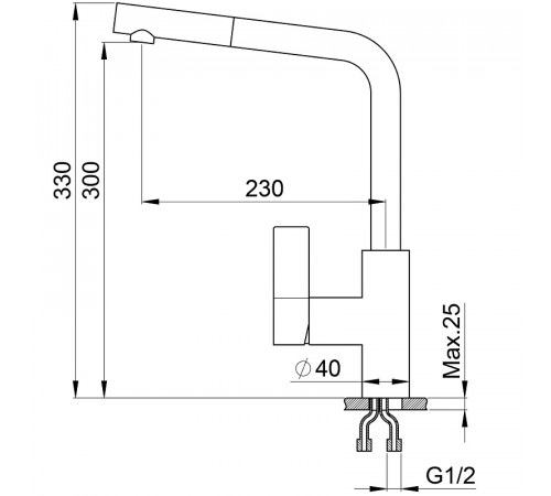 Смеситель для кухни Point PN3102BG Бежевый Хром