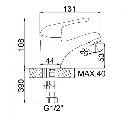 Смеситель для раковины Accoona H60 A9060 Хром