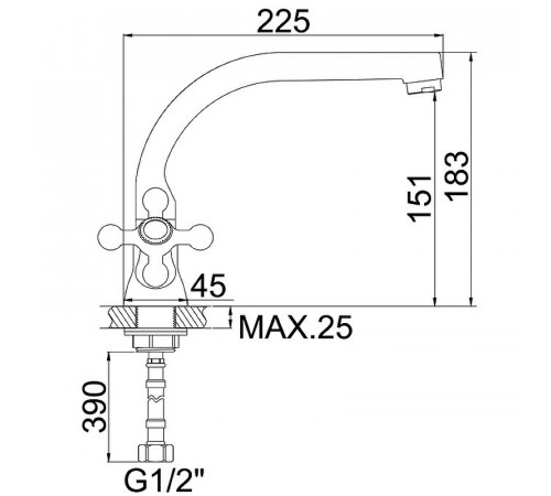 Смеситель для кухни Accoona H70 A4470 Хром