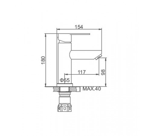 Смеситель для раковины Accoona H103 A96103 Нержавеющая сталь