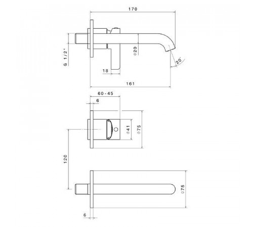 Смеситель для раковины Kerama Marazzi Linea 71028EKM.01.093 Черный матовый