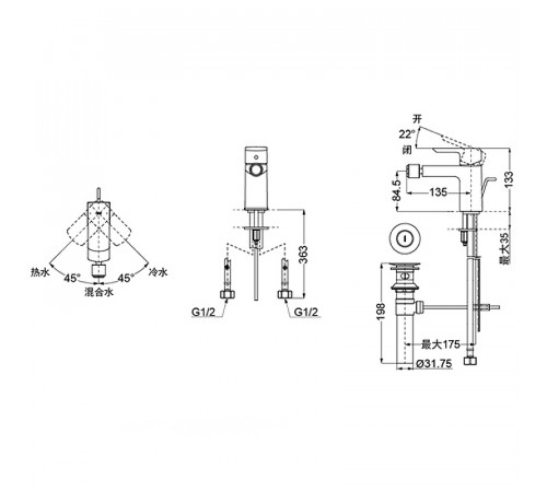 Смеситель для биде Toto Jewelhex TRG02301R Хром