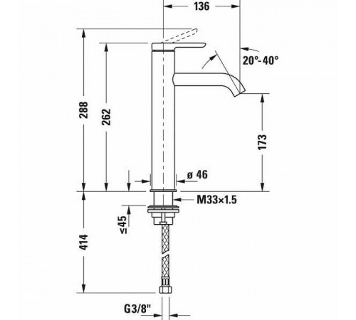 Смеситель для раковины Duravit C.1 C11030002010 Хром