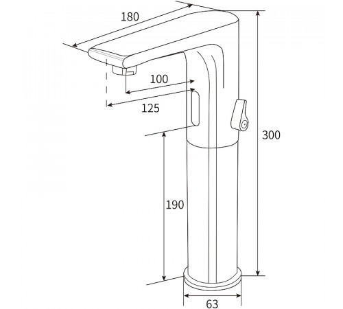 Смеситель для раковины beWash Photocell BWAM1BH8038 Черный матовый