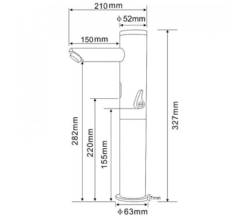 Смеситель для раковины beWash Photocell BWAM0BH808LR Хром