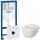 Комплект унитаза BelBagno Amanda BB051CHR+BB051SC с инсталляцией Grohe Rapid SL 38775001 с сиденьем Микролифт и клавишей смыва Хром