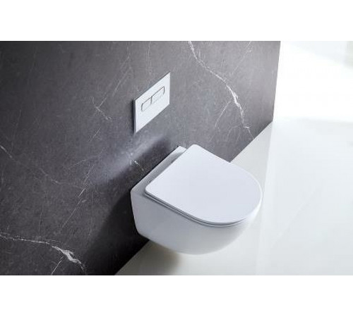 Комплект унитаза с инсталляцией BelBagno Amanda BB051CHR/BB051SC/BB002-80/BB014-SR-BIANCO с сиденьем Микролифт и Белой клавишей смыва