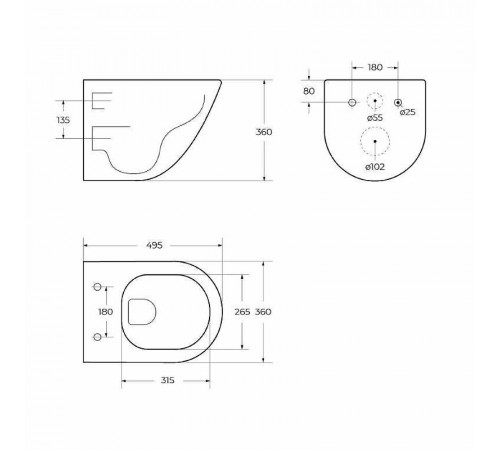 Комплект унитаза BelBagno Amanda BB051CHR+BB051SC с инсталляцией Tece Base K440407 с сиденьем Микролифт и Черной матовой клавишей смыва