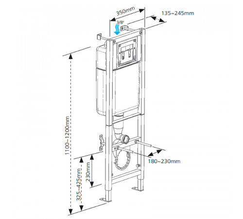 Комплект унитаза BelBagno Amanda BB051CHR+BB051SC с инсталляцией Cersanit Black 35 S-IN-BLACK-Cg-w с сиденьем Микролифт и клавишей смыва Хром