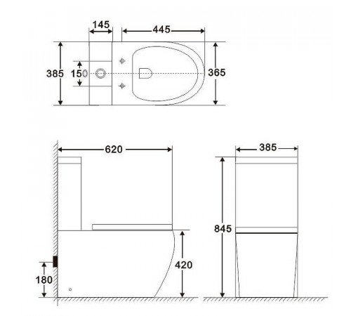 Унитаз компакт BelBagno Amanda BB051CPR/BB051SC без бачка с сиденьем Микролифт