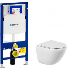 Комплект унитаза BelBagno Amanda BB051CHR+BB051SC с инсталляцией Geberit Duofix Sigma UP320 111.300.00.5 с сиденьем Микролифт