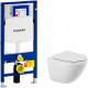 Комплект унитаза BelBagno Amanda BB051CHR+BB051SC с инсталляцией Geberit Duofix Sigma UP320 111.300.00.5 с сиденьем Микролифт