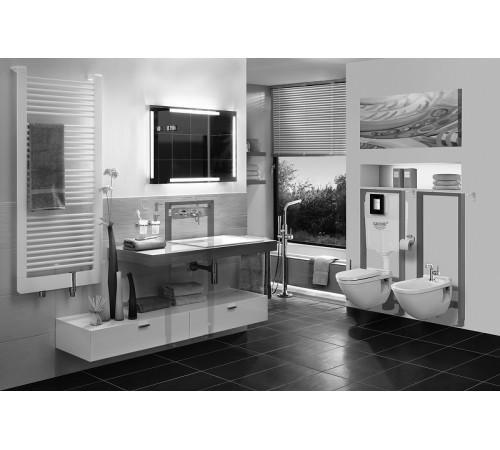 Комплект унитаза BelBagno Amanda BB051CHR+BB051SC с инсталляцией Grohe Rapid SL 38775001 с сиденьем Микролифт и клавишей смыва Хром