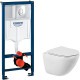 Комплект унитаза BelBagno Amanda BB051CHR+BB051SC с инсталляцией Grohe Rapid SL 38721001 с сиденьем Микролифт и клавишей смыва Хром