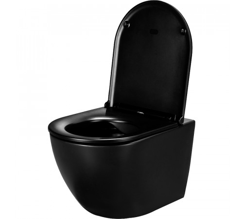 Комплект унитаза WellWant Aura WWU01122B с инсталляцией Cersanit Black 35 S-IN-BLACK-Cg-w с сиденьем Микролифт и клавишей смыва Хром