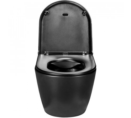 Комплект унитаза WellWant Aura WWU01122B с инсталляцией Cersanit Black 35 S-IN-BLACK-Cg-w с сиденьем Микролифт и клавишей смыва Хром