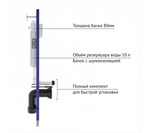 Комплект унитаза WellWant Tesoro WWU01111W с инсталляцией Berges Wasserhaus Novum L3 040213 с сиденьем Микролифт и клавишей смыва Глянцевый хром