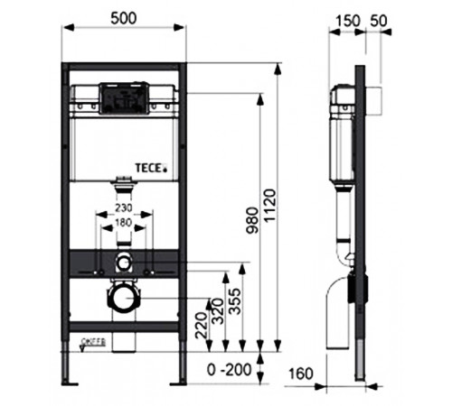 Комплект унитаза WellWant Tesoro WWU01111W с инсталляцией Tece Profil 9400412 с сиденьем Микролифт и клавишей смыва Хром