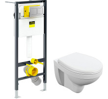 Комплект унитаза Cersanit Delfi TPL S-MZ-DELFI-PL с инсталляцией Viega Prevista Dry 8524.14 792596 с сиденьем Микролифт и клавишей смыва Хром