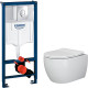 Комплект унитаза Ceramicanova Play CN3001 с инсталляцией Grohe Rapid SL 38721001 с сиденьем Микролифт и клавишей смыва Хром