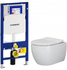 Комплект унитаза Ceramicanova Play CN3001 с инсталляцией Geberit Duofix Sigma UP320 111.300.00.5 с сиденьем Микролифт