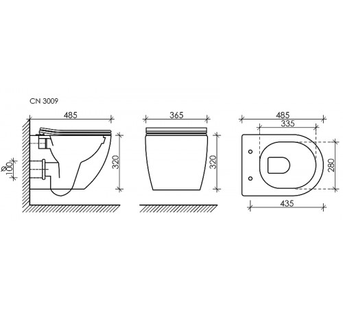 Комплект унитаза с инсталляцией Ceramicanova Forma CN3009_1002B_1000 с сиденьем Микролифт и Черной матовой клавишей смыва