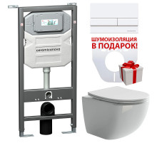 Комплект унитаза с инсталляцией Ceramicanova Forma CN3009_1002W_1000 с сиденьем Микролифт и Белой клавишей смыва
