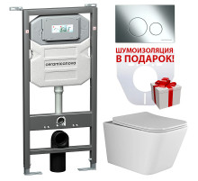 Комплект унитаза с инсталляцией Ceramicanova Metric CN3007_1001CH_1000 с сиденьем Микролифт и клавишей смыва Хром