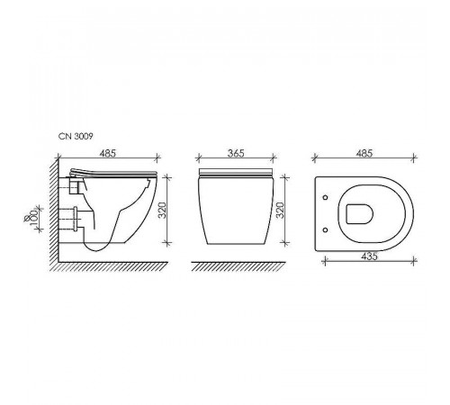 Комплект унитаза Ceramicanova Form CN3009 с инсталляцией Geberit Duofix Sigma UP320 111.300.00.5 с сиденьем Микролифт