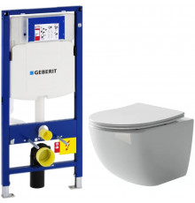 Комплект унитаза Ceramicanova Form CN3009 с инсталляцией Geberit Duofix Sigma UP320 111.300.00.5 с сиденьем Микролифт