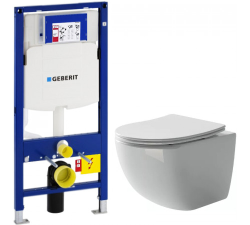 Комплект унитаза Ceramicanova Form CN3009 с инсталляцией Geberit Duofix Sigma UP320 111.300.00.5 с сиденьем Микролифт