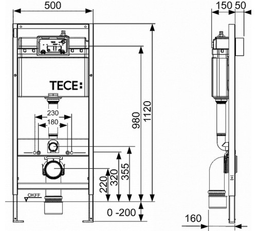 Комплект унитаза BelBagno Uno BB3105CHR/SC с инсталляцией Tece Base K440407 с сиденьем Микролифт и Черной матовой клавишей смыва